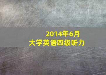 2014年6月大学英语四级听力