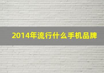 2014年流行什么手机品牌