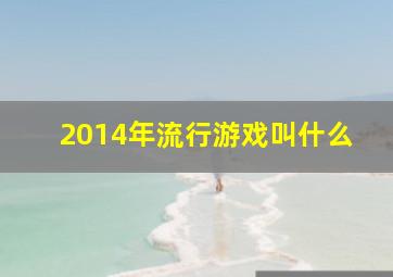 2014年流行游戏叫什么