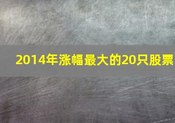 2014年涨幅最大的20只股票