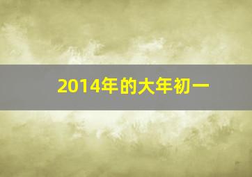 2014年的大年初一