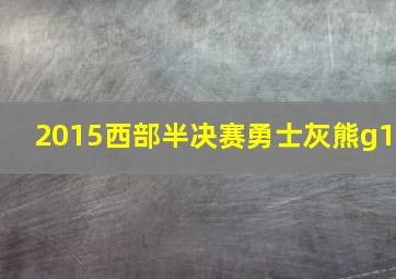 2015西部半决赛勇士灰熊g1