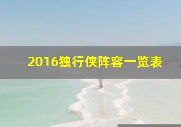 2016独行侠阵容一览表