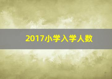 2017小学入学人数