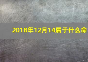 2018年12月14属于什么命