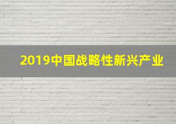 2019中国战略性新兴产业