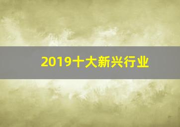 2019十大新兴行业