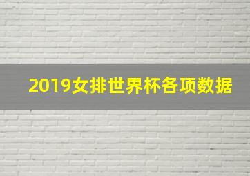 2019女排世界杯各项数据