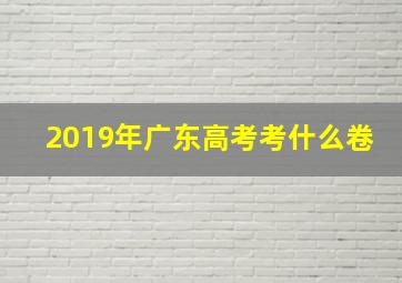 2019年广东高考考什么卷