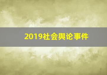 2019社会舆论事件