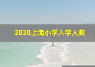 2020上海小学入学人数