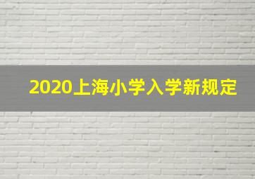 2020上海小学入学新规定