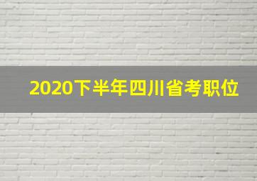 2020下半年四川省考职位