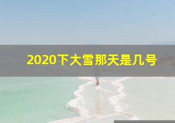 2020下大雪那天是几号