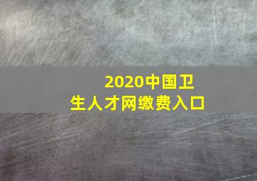 2020中国卫生人才网缴费入口