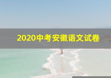 2020中考安徽语文试卷