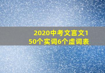 2020中考文言文150个实词6个虚词表