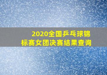 2020全国乒乓球锦标赛女团决赛结果查询