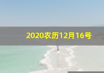 2020农历12月16号