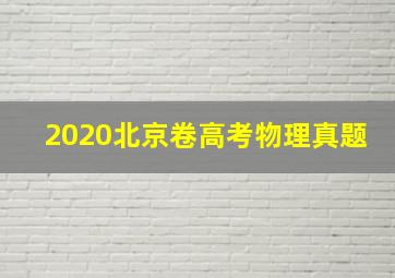 2020北京卷高考物理真题