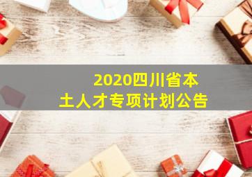 2020四川省本土人才专项计划公告