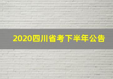 2020四川省考下半年公告