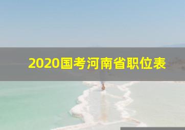 2020国考河南省职位表