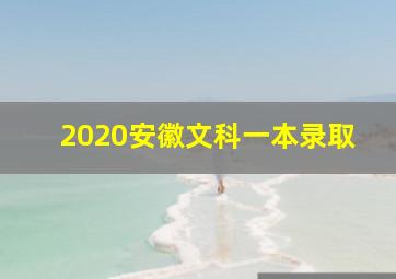 2020安徽文科一本录取