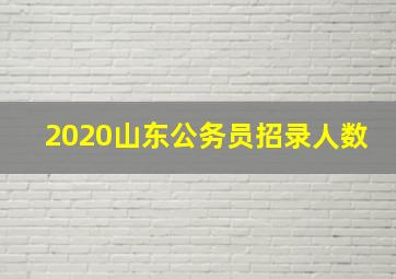 2020山东公务员招录人数