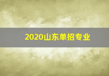 2020山东单招专业