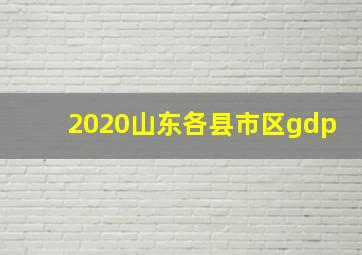 2020山东各县市区gdp