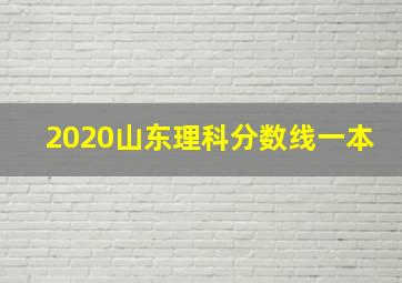 2020山东理科分数线一本