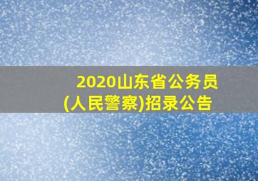 2020山东省公务员(人民警察)招录公告