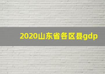 2020山东省各区县gdp