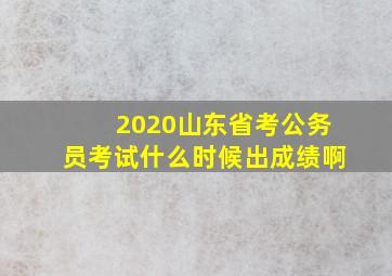 2020山东省考公务员考试什么时候出成绩啊