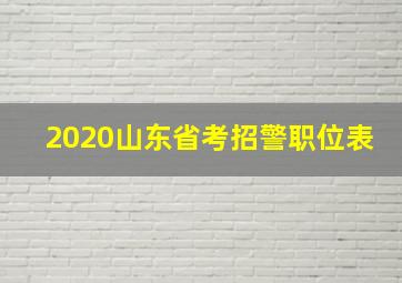 2020山东省考招警职位表