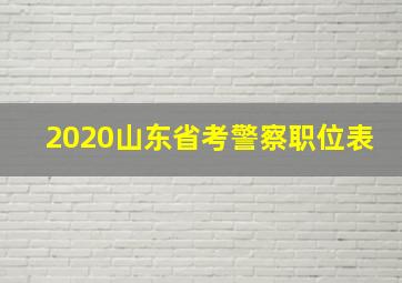 2020山东省考警察职位表