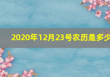 2020年12月23号农历是多少