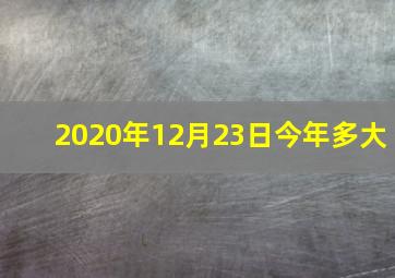 2020年12月23日今年多大