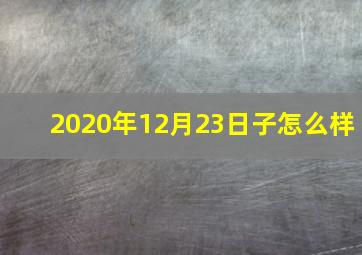 2020年12月23日子怎么样