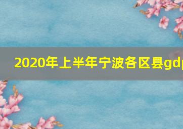 2020年上半年宁波各区县gdp