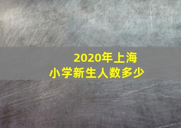 2020年上海小学新生人数多少