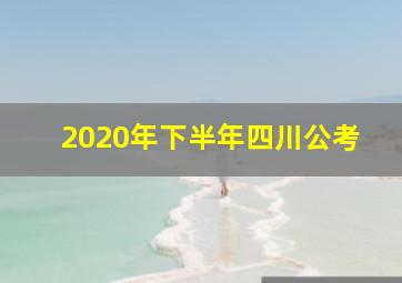 2020年下半年四川公考