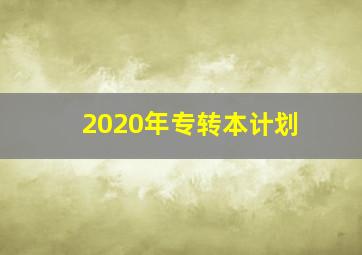 2020年专转本计划