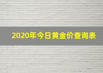 2020年今日黄金价查询表