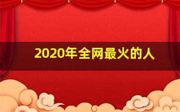 2020年全网最火的人