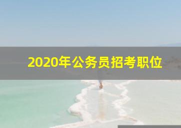 2020年公务员招考职位