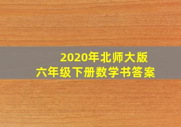 2020年北师大版六年级下册数学书答案