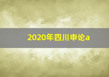 2020年四川申论a