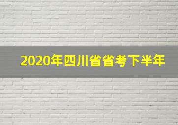 2020年四川省省考下半年